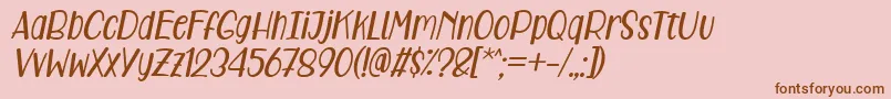 Care Around Italic Font – Brown Fonts on Pink Background