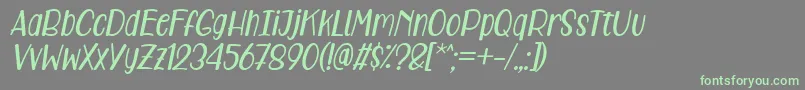 Czcionka Care Around Italic – zielone czcionki na szarym tle