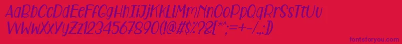 More about Care Around Italic Font Care Around Italic Font – Purple Fonts on Red Background