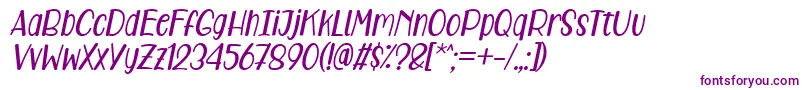 Care Around Italic Font – Purple Fonts on White Background