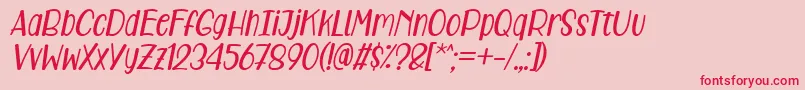 Care Around Italic Font – Red Fonts on Pink Background