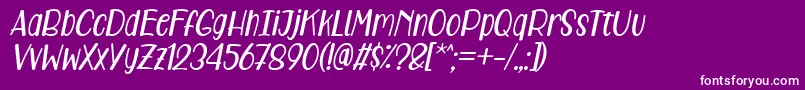 fuente Care Around Italic – Fuentes Blancas Sobre Fondo Morado