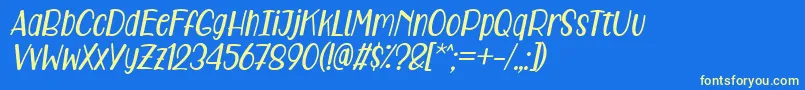 Care Around Italic Font – Yellow Fonts on Blue Background