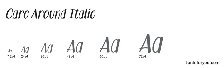 Größen der Schriftart Care Around Italic
