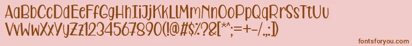 Care Around Regular Font – Brown Fonts on Pink Background