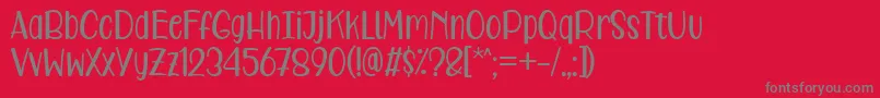 Care Around Regular Font – Gray Fonts on Red Background
