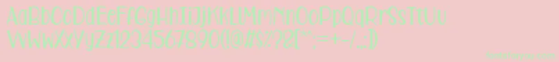 Care Around Regular Font – Green Fonts on Pink Background