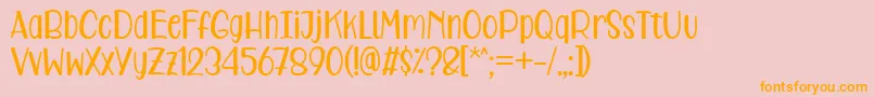 Care Around Regular Font – Orange Fonts on Pink Background