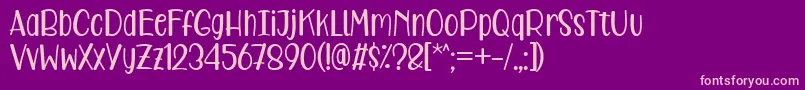 Care Around Regular Font – Pink Fonts on Purple Background