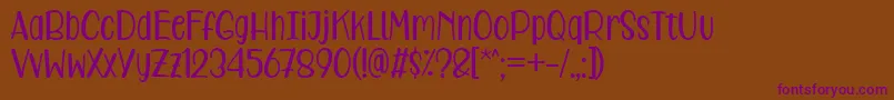 Care Around Regular Font – Purple Fonts on Brown Background