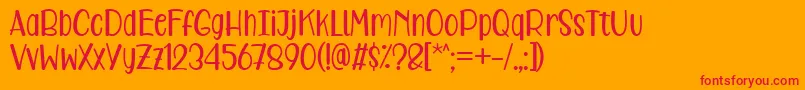 Care Around Regular Font – Red Fonts on Orange Background