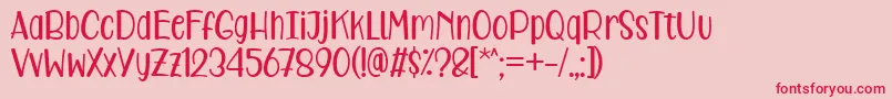 Care Around Regular Font – Red Fonts on Pink Background