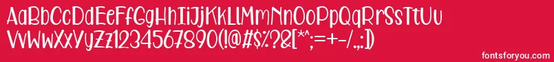 Care Around Regular Font – White Fonts on Red Background
