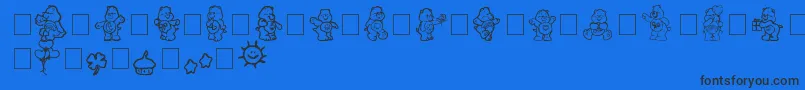 carebearsbyIacy Font – Black Fonts on Blue Background
