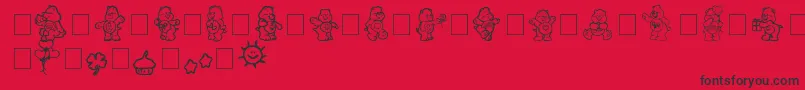 carebearsbyIacy-Schriftart – Schwarze Schriften auf rotem Hintergrund