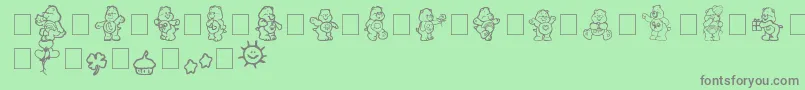 Fonte carebearsbyIacy – fontes cinzas em um fundo verde