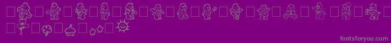 carebearsbyIacy-Schriftart – Graue Schriften auf violettem Hintergrund