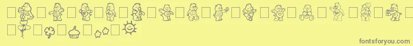 fuente carebearsbyIacy – Fuentes Grises Sobre Fondo Amarillo