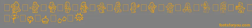 carebearsbyIacy-Schriftart – Orangefarbene Schriften auf grauem Hintergrund