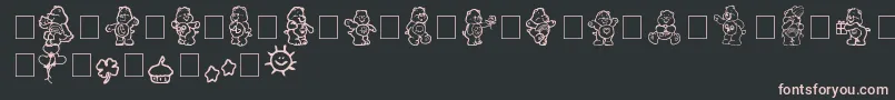 Fonte carebearsbyIacy – fontes rosa em um fundo preto
