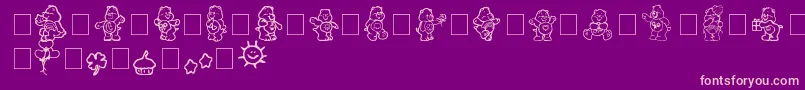 Police carebearsbyIacy – polices roses sur fond violet