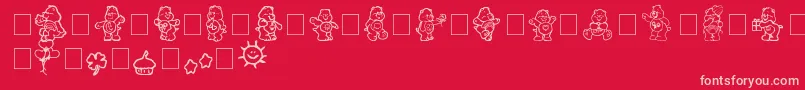 carebearsbyIacy Font – Pink Fonts on Red Background