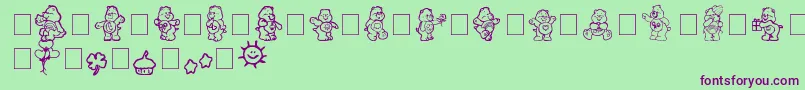 carebearsbyIacy Font – Purple Fonts on Green Background
