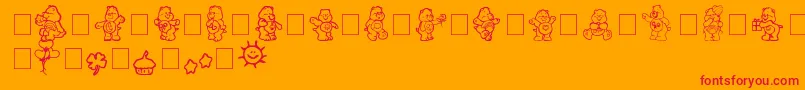 carebearsbyIacy Font – Red Fonts on Orange Background