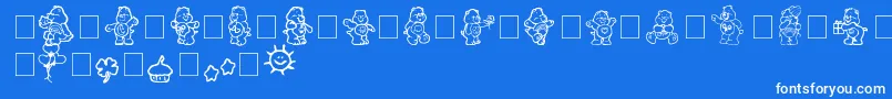 Шрифт carebearsbyIacy – белые шрифты на синем фоне