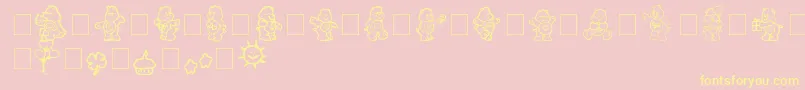 carebearsbyIacy Font – Yellow Fonts on Pink Background