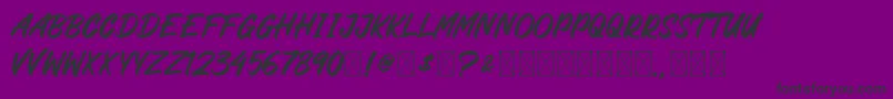 CareloBrush-Schriftart – Schwarze Schriften auf violettem Hintergrund