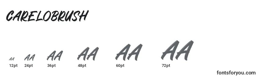 CareloBrush Font Sizes