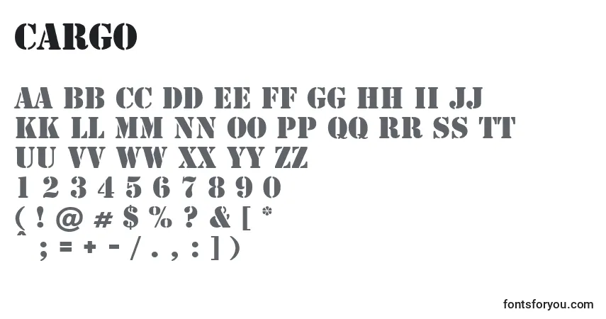 Cargo (122837)フォント–アルファベット、数字、特殊文字