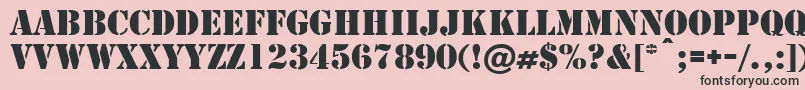 Cargo-Schriftart – Schwarze Schriften auf rosa Hintergrund
