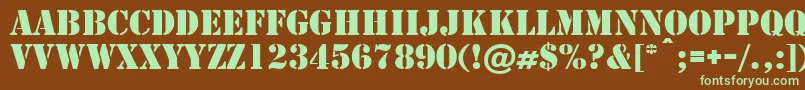 Cargo Font – Green Fonts on Brown Background