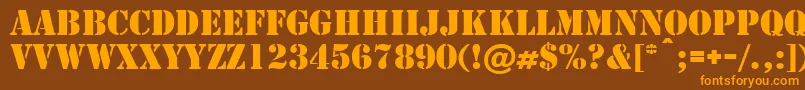 Cargo Font – Orange Fonts on Brown Background