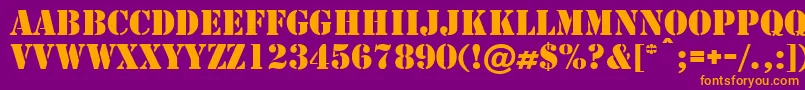 Cargo Font – Orange Fonts on Purple Background