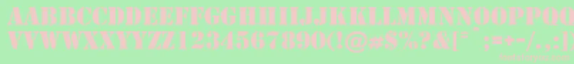 Cargo-fontti – vaaleanpunaiset fontit vihreällä taustalla