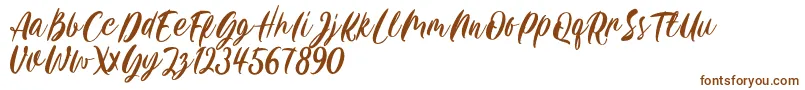 Шрифт Carily DEMO VERSION – коричневые шрифты на белом фоне
