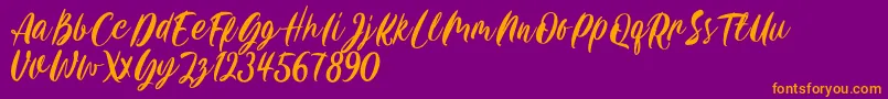 Carily DEMO VERSION Font – Orange Fonts on Purple Background