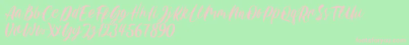 Carily DEMO VERSION-Schriftart – Rosa Schriften auf grünem Hintergrund