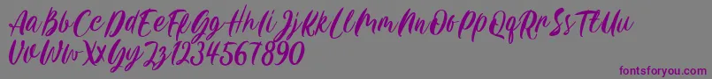 Carily DEMO VERSION-Schriftart – Violette Schriften auf grauem Hintergrund