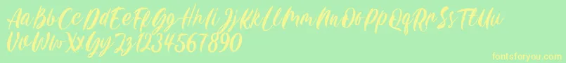 Carily DEMO VERSION Font – Yellow Fonts on Green Background