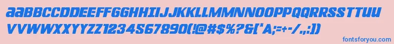 Lefthandlukecondital Font – Blue Fonts on Pink Background