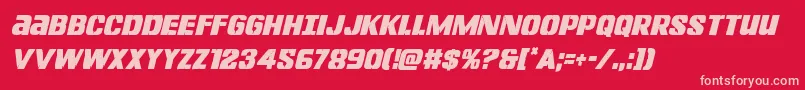 Lefthandlukecondital Font – Pink Fonts on Red Background