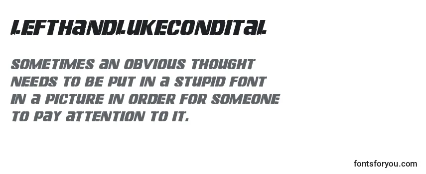 Lefthandlukecondital Font