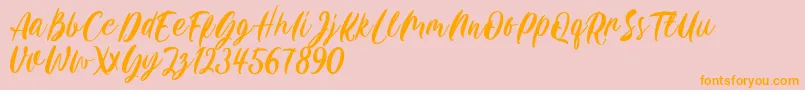 Carily DEMO VERSION Font – Orange Fonts on Pink Background