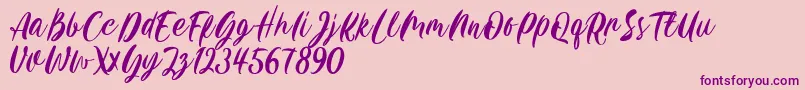 Carily DEMO VERSION Font – Purple Fonts on Pink Background