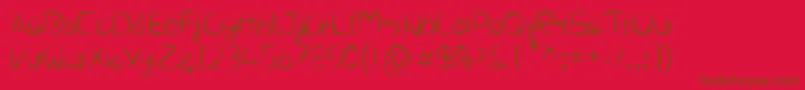 Carina-fontti – ruskeat fontit punaisella taustalla