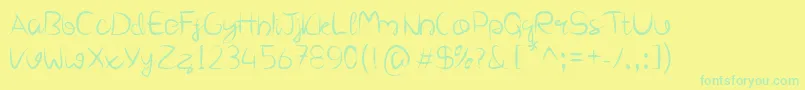 Więcej informacji o czcionce Carina Czcionka Carina – zielone czcionki na żółtym tle